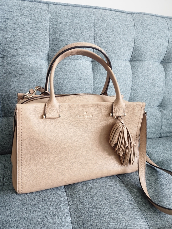 kate spade Handbags - Kate Spade Pebbled Leather Satchel in Blush Tan